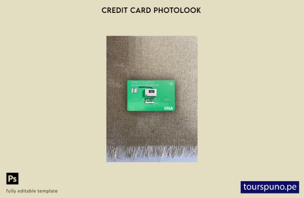 listo para imprimir plantilla frontal de aspecto fotográfico de tarjeta visa  85