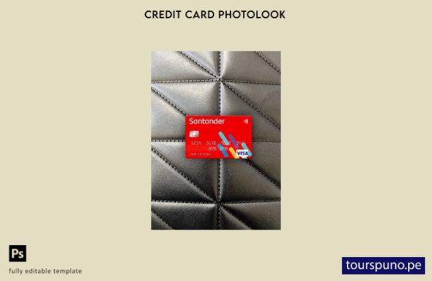 listo para imprimir plantilla frontal de aspecto fotográfico de tarjeta visa  90