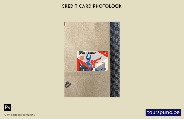 listo para imprimir plantilla frontal de aspecto fotográfico de tarjeta visa A 1
