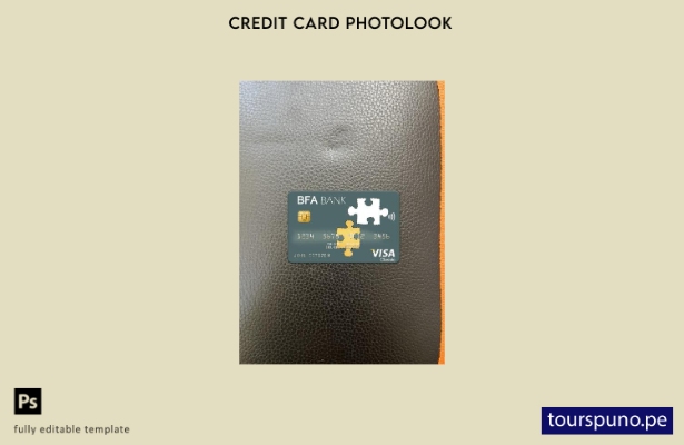 listo para imprimir plantilla frontal de aspecto fotográfico de tarjeta visa B 6