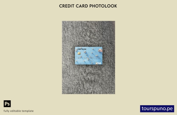 listo para imprimir plantilla frontal de aspecto fotográfico de tarjeta visa CIB