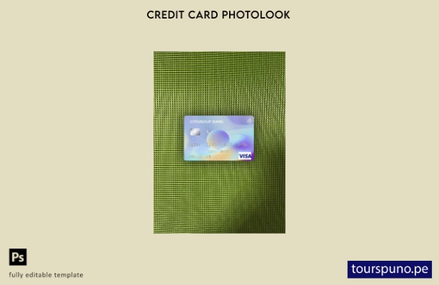 listo para imprimir plantilla frontal de aspecto fotográfico de tarjeta visa Cit