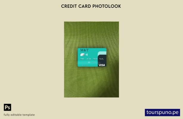 listo para imprimir plantilla frontal de aspecto fotográfico de tarjeta visa M&T