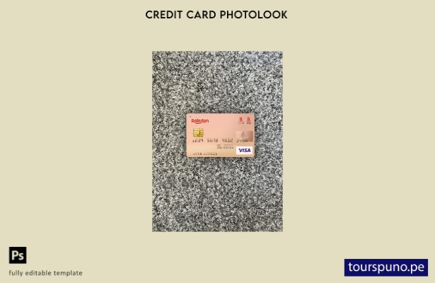 listo para imprimir plantilla frontal de aspecto fotográfico de tarjeta visa Rak