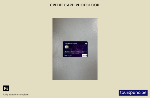listo para imprimir plantilla frontal de aspecto fotográfico de tarjeta visa d 8