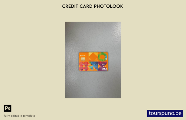 listo para imprimir plantilla frontal de fotografía de tarjeta de visa bancaria