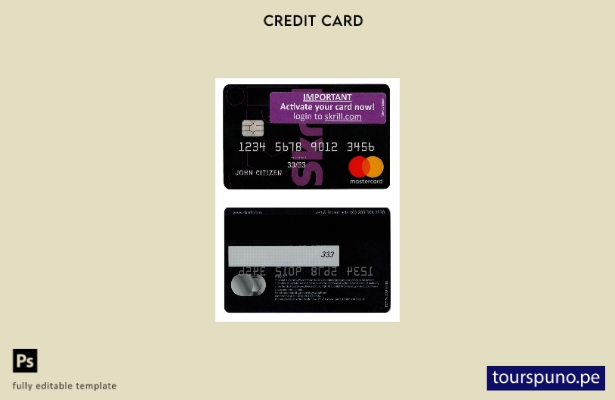 Plantilla Skrill Mastercard lista para imprimir