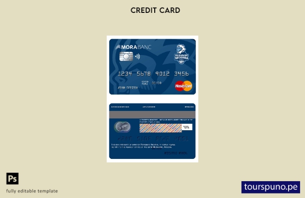 Plantilla mastercard Andorra Morabank lista para imprimir
