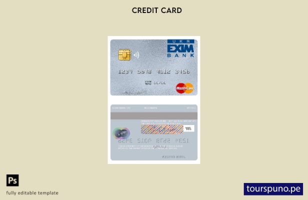 lista para imprimir la plantilla de mastercard de Ucrania Ukreximbank