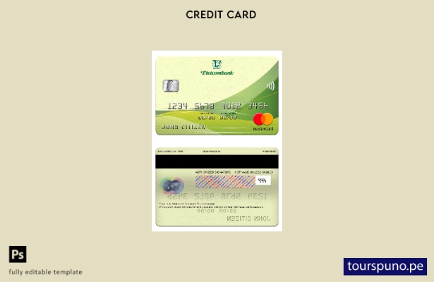 lista para imprimir la plantilla de mastercard de Vietnam Vietcombank