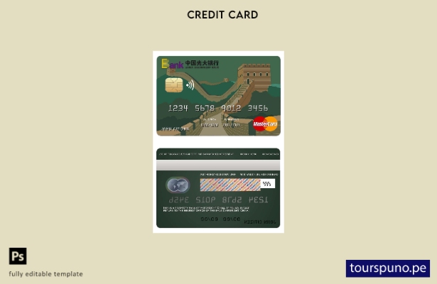lista para imprimir la plantilla de mastercard del banco Everbright de China