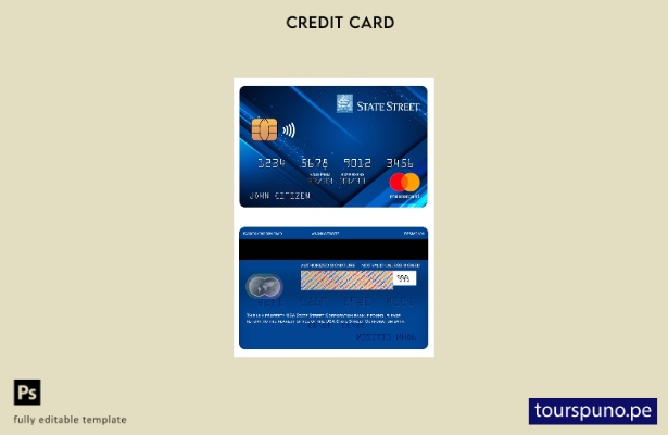 lista para imprimir la plantilla de mastercard del banco USA State Street Corpor