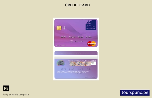 lista para imprimir la plantilla mastercard de Etiopía Dashen Bank