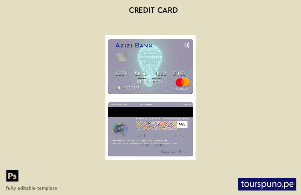 lista para imprimir la plantilla mastercard del Banco Azizi de Afganistán