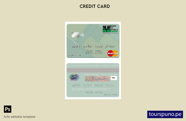 lista para imprimir la plantilla mastercard del Banco de África de Níger