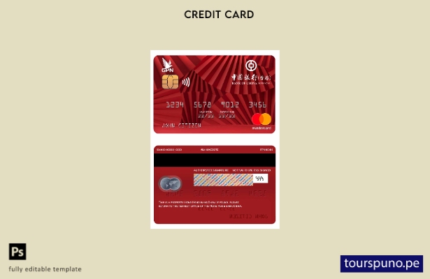 lista para imprimir la plantilla mastercard del Banco de China de Hong Kong