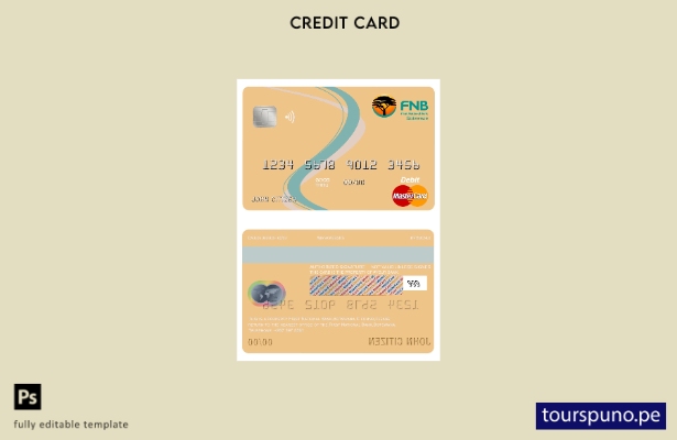 lista para imprimir la plantilla mastercard del primer banco nacional de Botswan