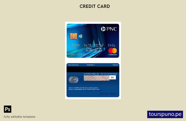 lista para imprimir plantilla azul mastercard del banco PNC de EE. UU.