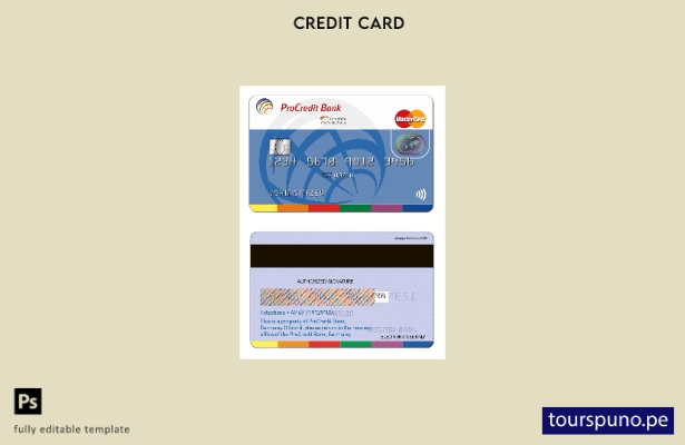 lista para imprimir plantilla de MasterCard de ProCredit Bank de Alemania