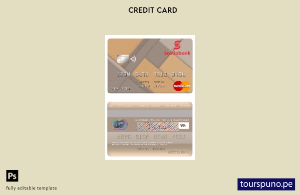 lista para imprimir plantilla de mastercard Scotiabank de Jamaica