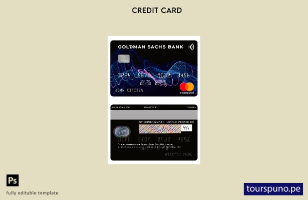 lista para imprimir plantilla de mastercard de Goldman Sachs Bank de EE. UU.