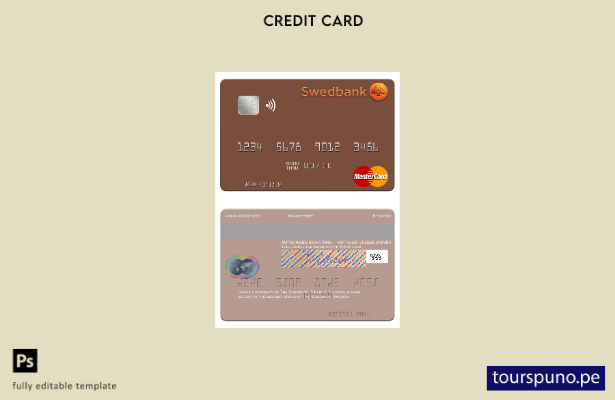 lista para imprimir plantilla de mastercard de Suecia Swedbank