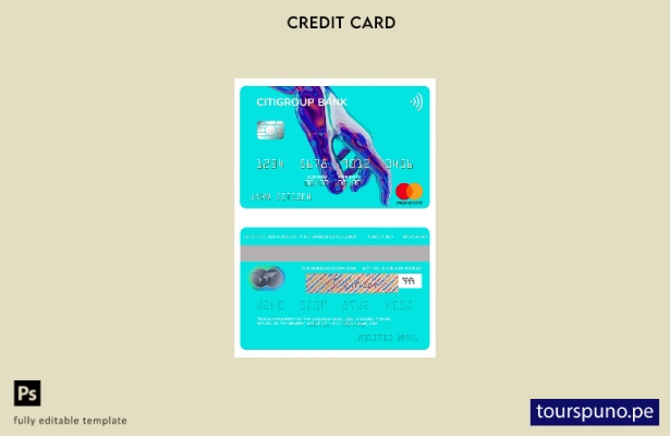 lista para imprimir plantilla de mastercard de USA Citigroup Bank