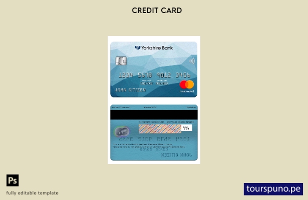 lista para imprimir plantilla de mastercard del Banco Yorkshire del Reino Unido