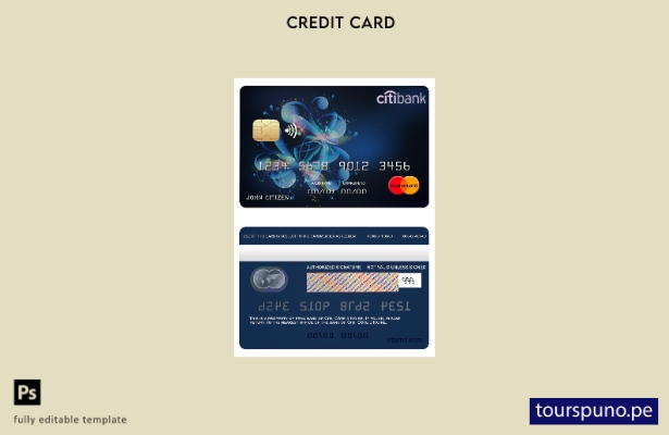 lista para imprimir plantilla de mastercard del banco Côte d'Ivoire Citi
