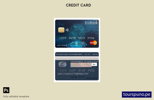 lista para imprimir plantilla de mastercard del banco Chad Ecobank
