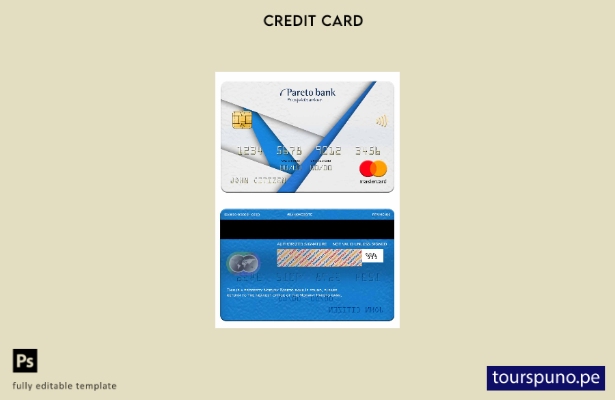 lista para imprimir plantilla de mastercard del banco Noruega Pareto