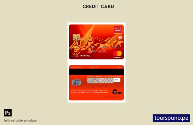 lista para imprimir plantilla de mastercard del banco Wells Fargo de EE. UU.