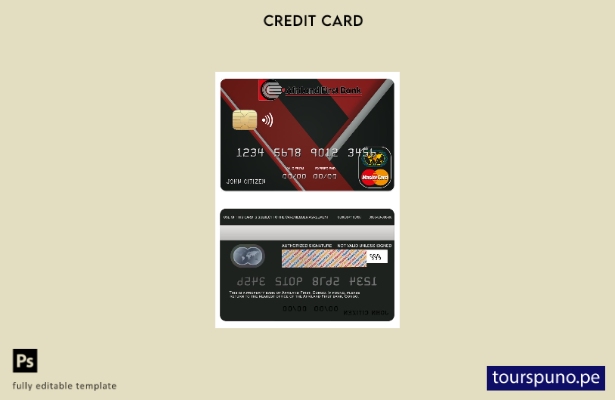 lista para imprimir plantilla de mastercard del primer banco Congo Afriland