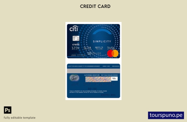 lista para imprimir plantilla de mastercard simplicidad de CitiBank de Polonia