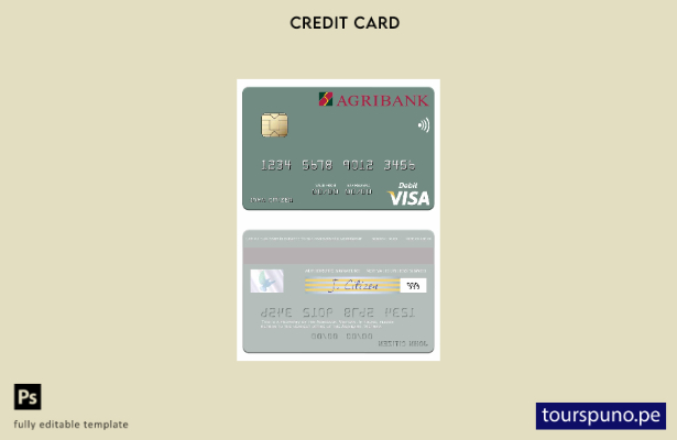 lista para imprimir plantilla de tarjeta de débito Visa Agribank de Vietnam