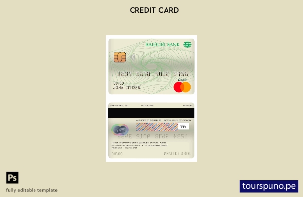 lista para imprimir plantilla de tarjeta de débito maestra del banco Brunei Baid