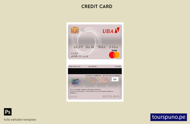 lista para imprimir plantilla de tarjeta de débito maestra del banco UBA de Came