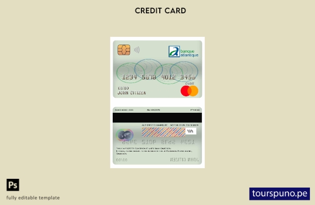 lista para imprimir plantilla de tarjeta de débito mastercard de Cameroon Atlant