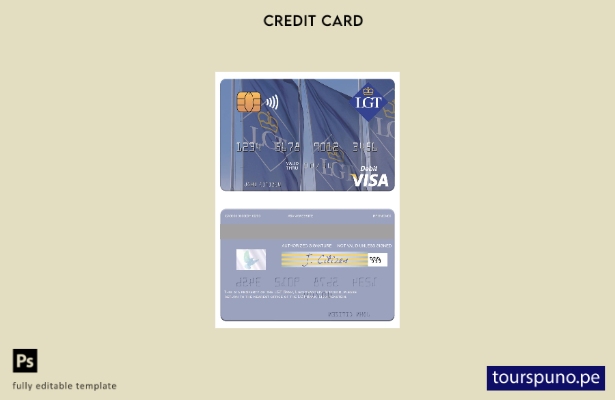 lista para imprimir plantilla de tarjeta de débito visa LGT Bank de Liechtenstei