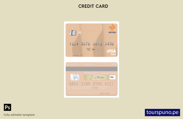 lista para imprimir plantilla de tarjeta de débito visa Nigeria Access Bank Plc