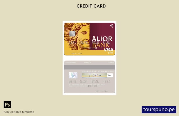lista para imprimir plantilla de tarjeta de débito visa Polonia Alior Bank