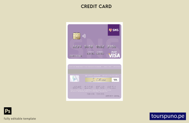 lista para imprimir plantilla de tarjeta de débito visa SNS Bank de los Países B