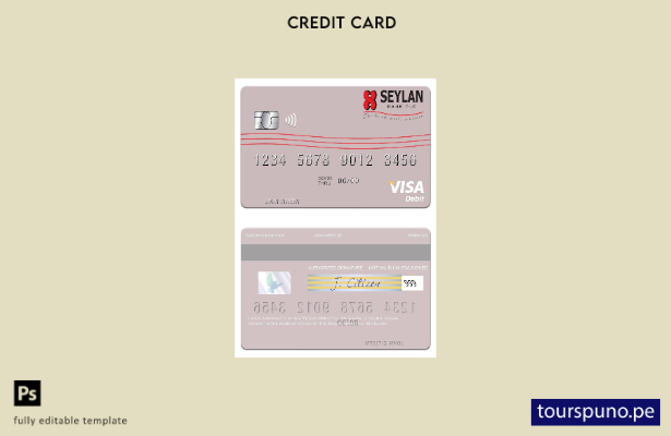 lista para imprimir plantilla de tarjeta de débito visa Sri Lanka Seylan Bank Pl
