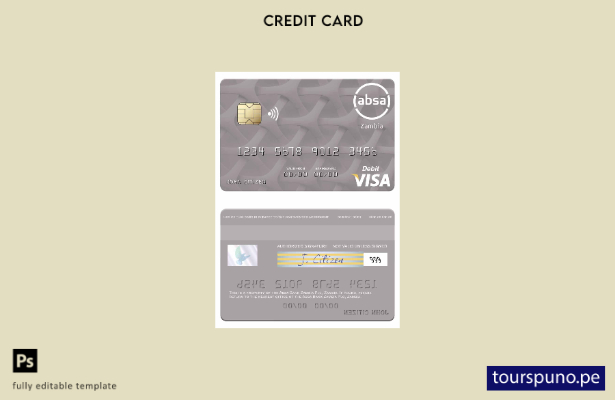 lista para imprimir plantilla de tarjeta de débito visa Zambia Absa Bank Zambia