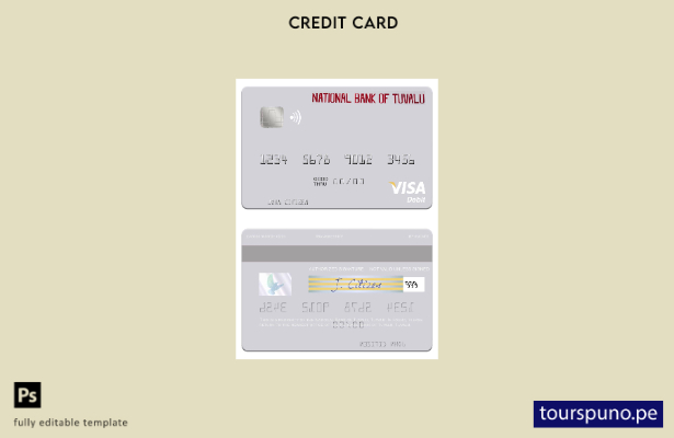 lista para imprimir plantilla de tarjeta de débito visa del Banco Nacional de Tu