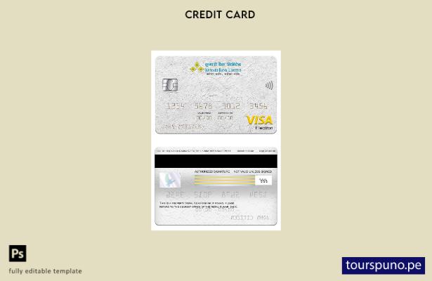 lista para imprimir plantilla de tarjeta electrónica visa Nepal Kumari Bank