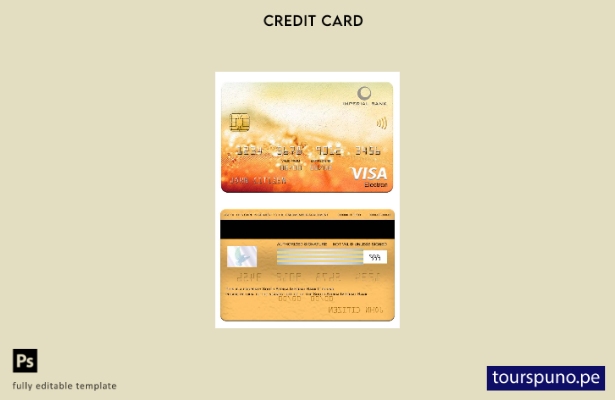 lista para imprimir plantilla de tarjeta electrónica visa del Banco Imperial de