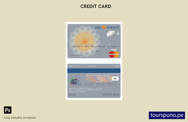 lista para imprimir plantilla de tarjeta maestra de banco Australia Ing Direct