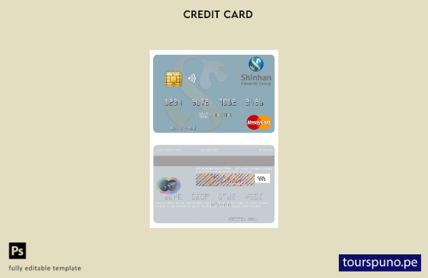 lista para imprimir plantilla de tarjeta mastercard de Shinhan Financial Group d