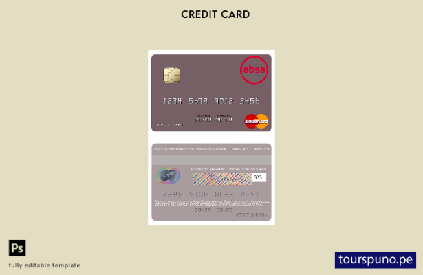 lista para imprimir plantilla de tarjeta mastercard de Sudáfrica Absa Group Limi